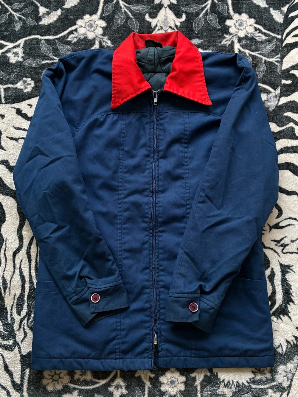 002 - VINTAGE 90s UNITOG WORK WEAR BLUE MADE IN USA JACKET